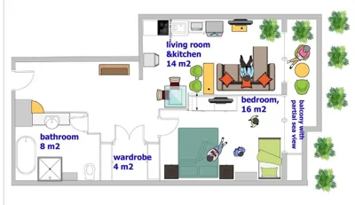 Appartamento — Karon Hill Family Apart 72 m2 Seaview